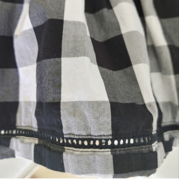 Kate Spade Gingham Peplum Tank in Black and Fresh White - Size 2 - Picture 7 of 10